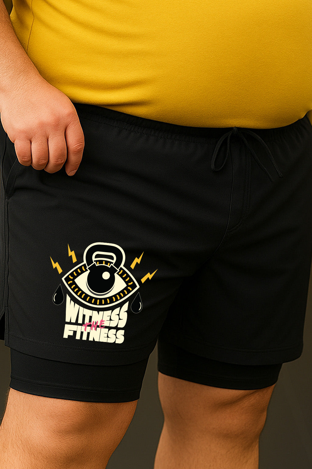 Men 2 in 1 Gym Shorts w/SECRET POCKET