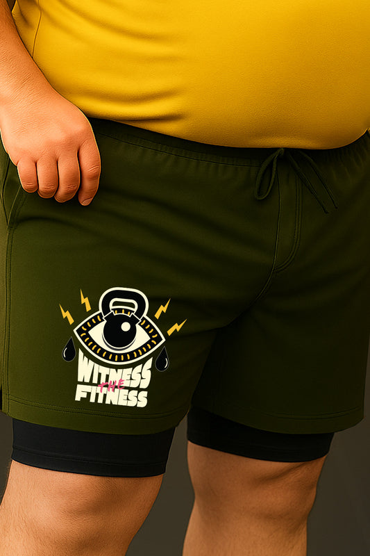 Men 2 in 1 Gym Shorts w/SECRET POCKET